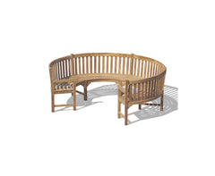 Henley Semi-Circular Curved Teak Bench with Arms