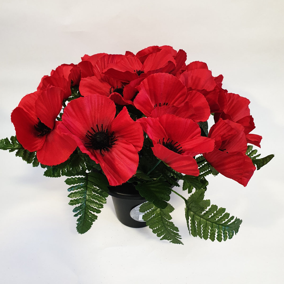 Artificial Poppy Grave Pot