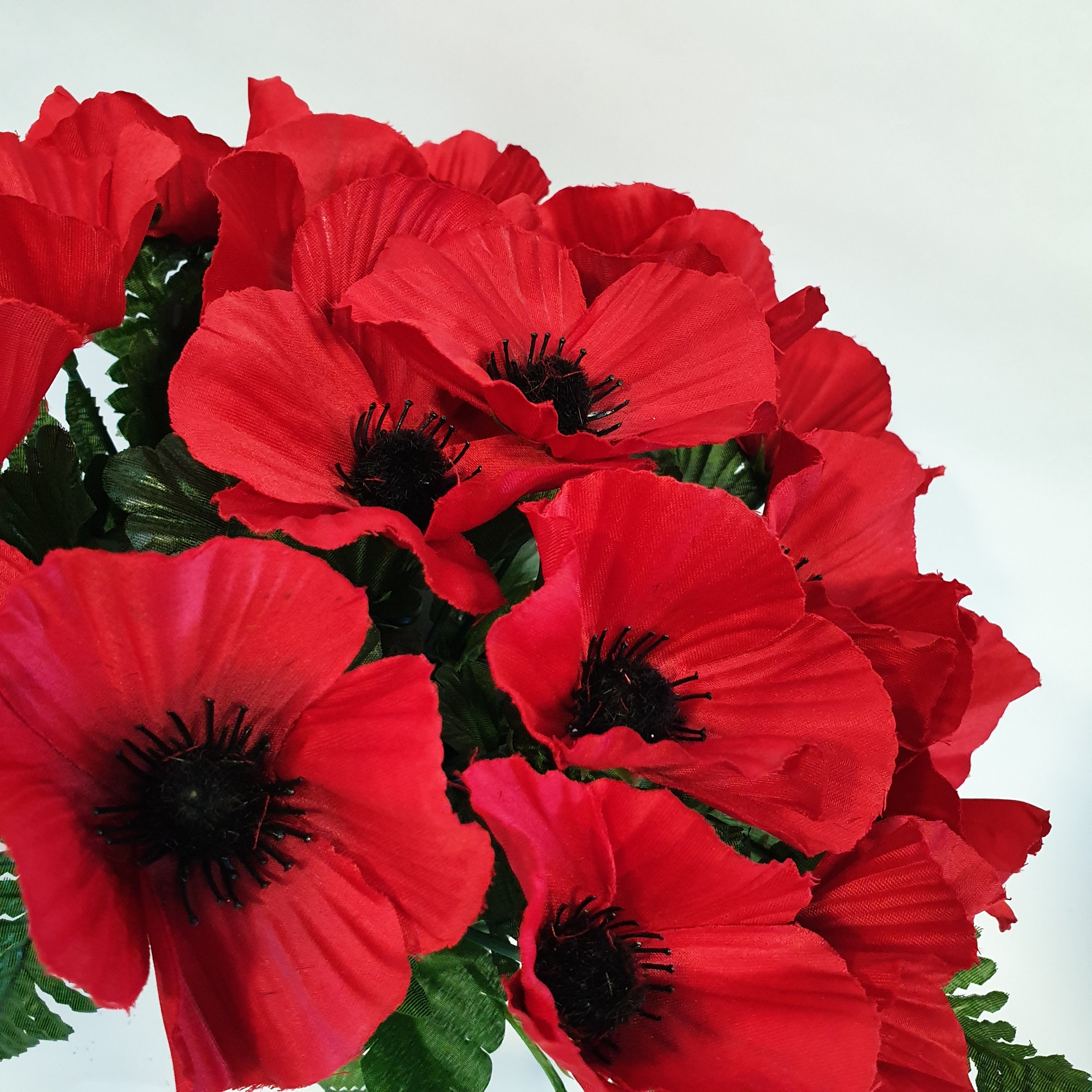 Artificial Poppy Grave Pot