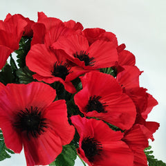 Artificial Poppy Grave Pot