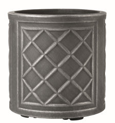 44cm Round Lead Effect Planter Pewter