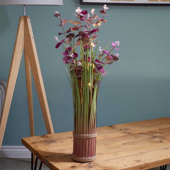 Eucalyptus Violet Battery Lit Bouquet