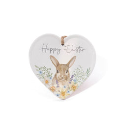 Hoppy Easter Bunny Ceramic Heart