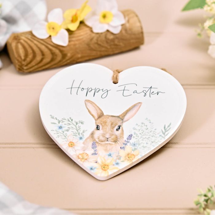 Hoppy Easter Bunny Ceramic Heart