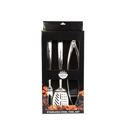 3 Piece Stainless Steel Barbecue Tool Set