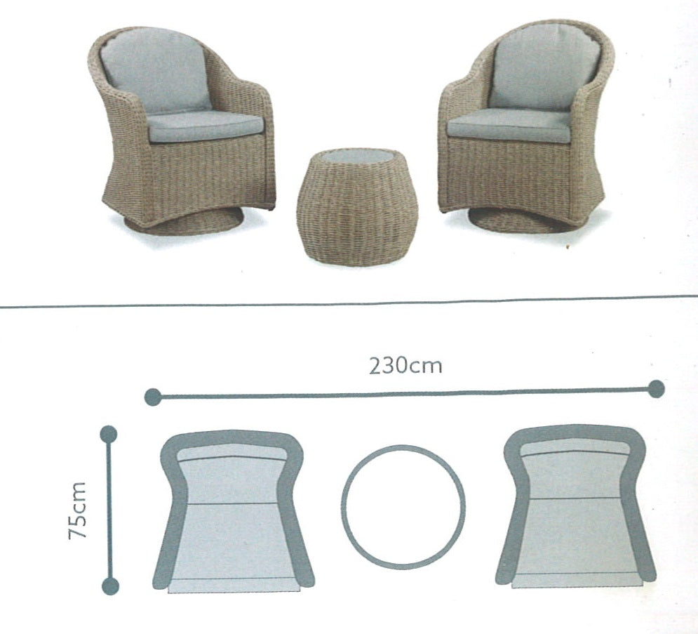 Bellagio Swivel Chair Set