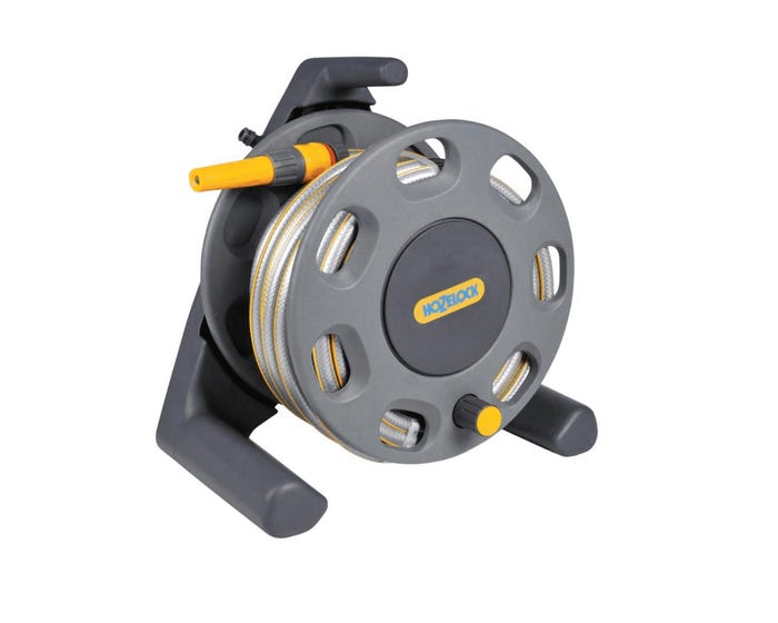 Hozelock Compact Hose Reel with 25m Hose and Fittings