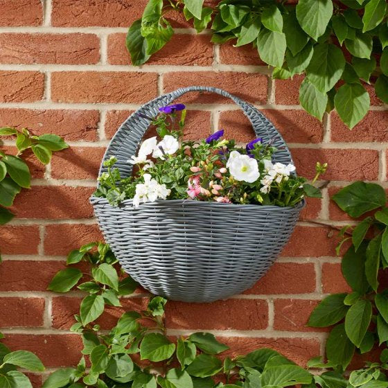 Faux Wall Basket - Slate Grey