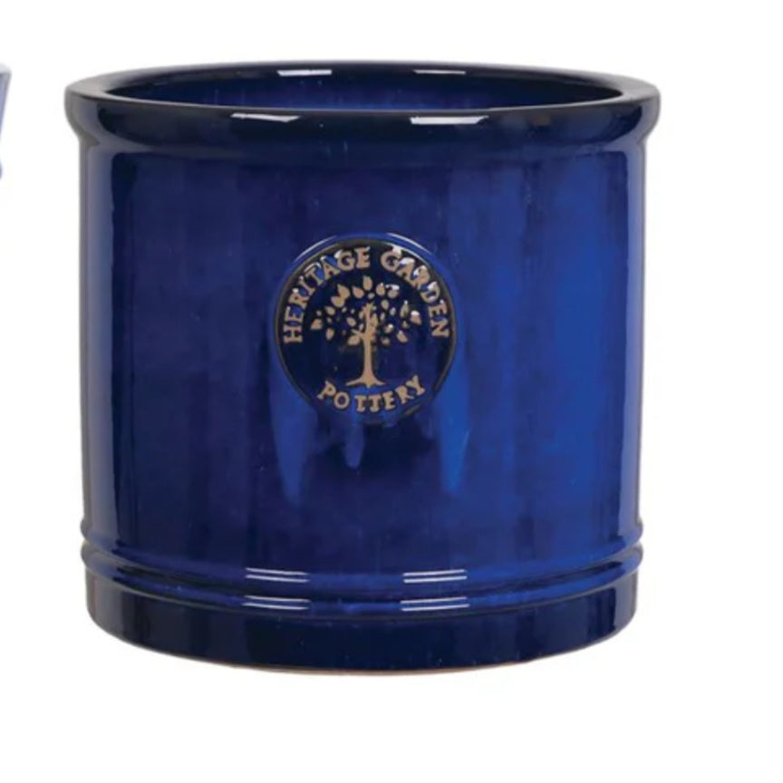 Blue Heritage Cylinder Pot (Various Sizes)