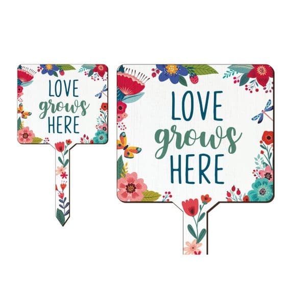 Floral Love Grows Here Planter Sign