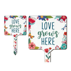 Floral Love Grows Here Planter Sign