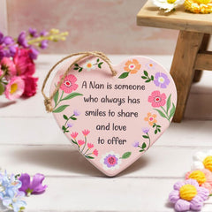 BRIGHT AND BEAUTIFUL CERAMIC HANGING HEART NAN