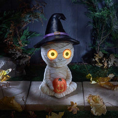 Glow Eye Mummy Witch Ornament