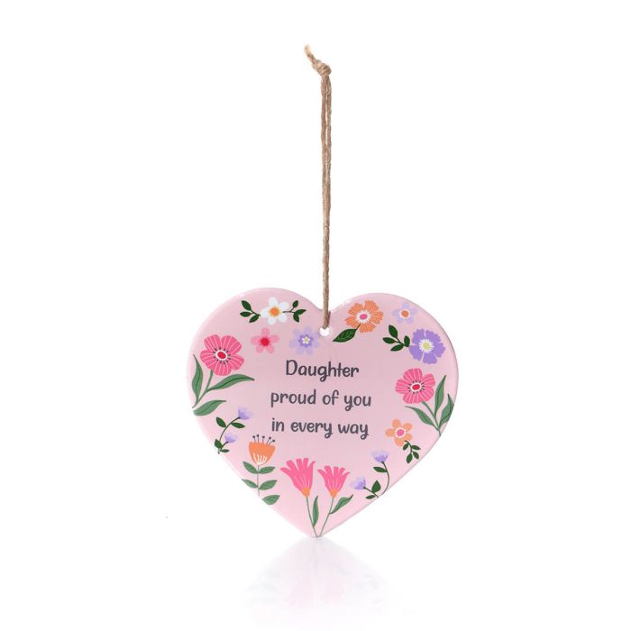 BRIGHT AND BEAUTIFUL CERAMIC HANGING HEART DAUGHTER