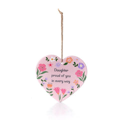BRIGHT AND BEAUTIFUL CERAMIC HANGING HEART DAUGHTER