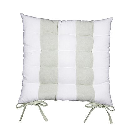 43cm Sage Green Reversible Seat Pad with Ties