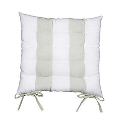 43cm Sage Green Reversible Seat Pad with Ties