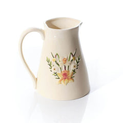 FLORAL SERENADE DAFFODIL EMBOSSED DECORATIVE STONEWARE JUG