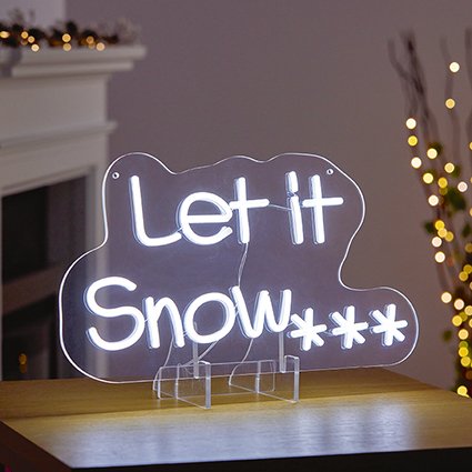 40cm Let It Snow Lit Neon Sign