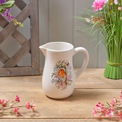 GARDEN BIRDS FLORAL ROBIN CERAMIC JUG