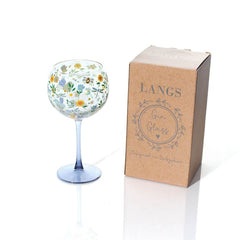 BEE FLOWER AND BIRD PATTERN GIN GLASS