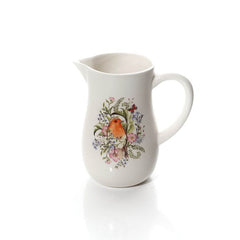 GARDEN BIRDS FLORAL ROBIN CERAMIC JUG