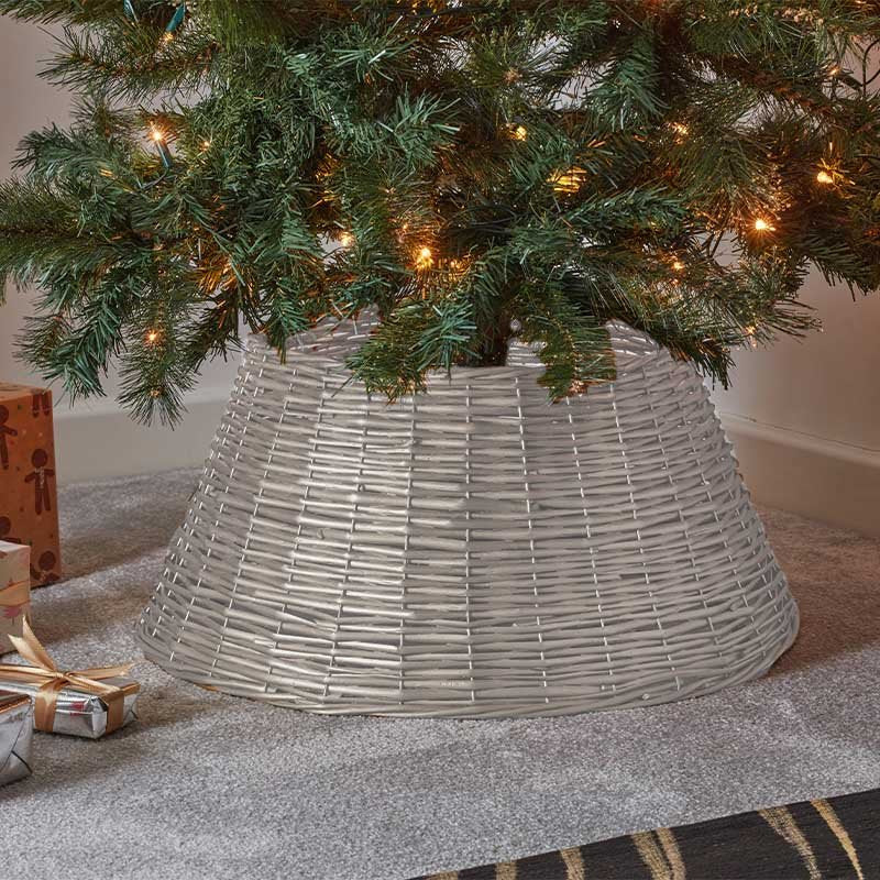 Collapsible Faux Willow Tree Skirt - Ash