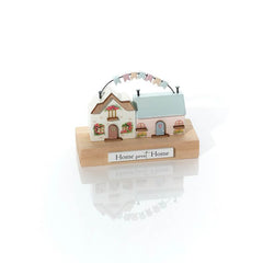 COTTAGE GARDEN DOUBLE WOOD HOUSE BLOCK WITH FABRIC BUNTING