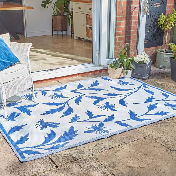 Alfresco Rug BeeLeaves - Blue