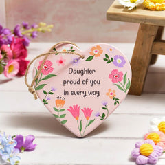 BRIGHT AND BEAUTIFUL CERAMIC HANGING HEART DAUGHTER