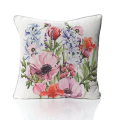 FLORAL SERENADE MIXED FLOWERS PRINTED CUSHION