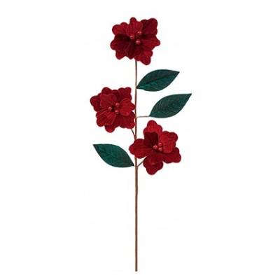 73cm Burgundy Velvet Dogwood Stem